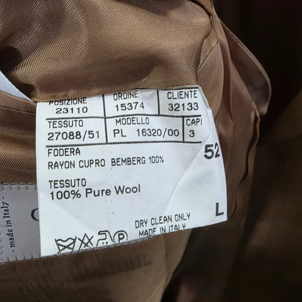 Canali 42L Brown Blazer Sport Coat Jacket 3-Button Check Y412